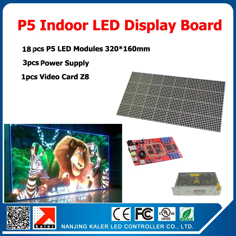 

1 Square Meter 18pcs LED Module P5 SMD Indoor LED Display Screen Full Color LED Display Sign Board DIY LED Display Kits
