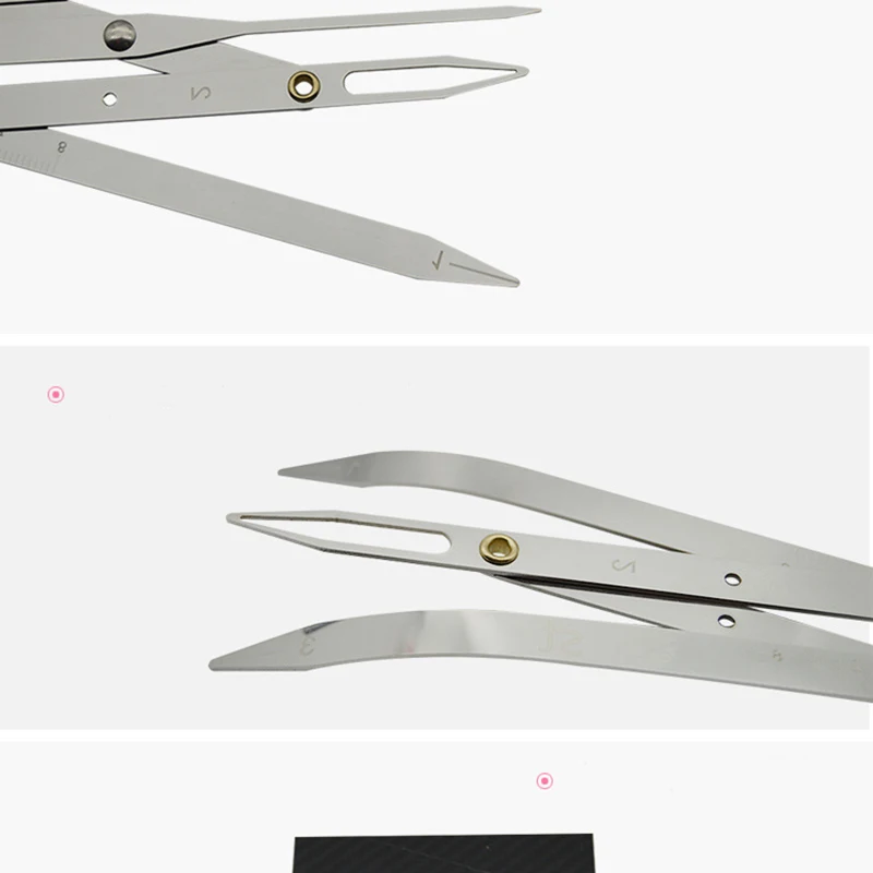 2pcs Stainless steel Golden Ratio CALIPERS Eyebrow Microblading Permanent Makeup Measure Tool Mean Golden Eyebrow DIVIDER      6