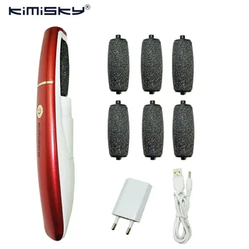 

KIMISKY RED RECHARGEBALE Foot Care Tool Pedicure Personal Care Foot File Electric Pedicure Tools 7Ps Roller Heads