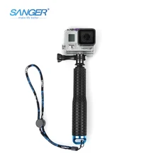 SANGER для Accessories19 дюймов 49 см Телескопический переносной монопод для селфи палка-монопод для спортивной экшн-камеры Xiaomi Yi Камера экшн-камеры Go pro Hero 5 4 3+ Sjcam