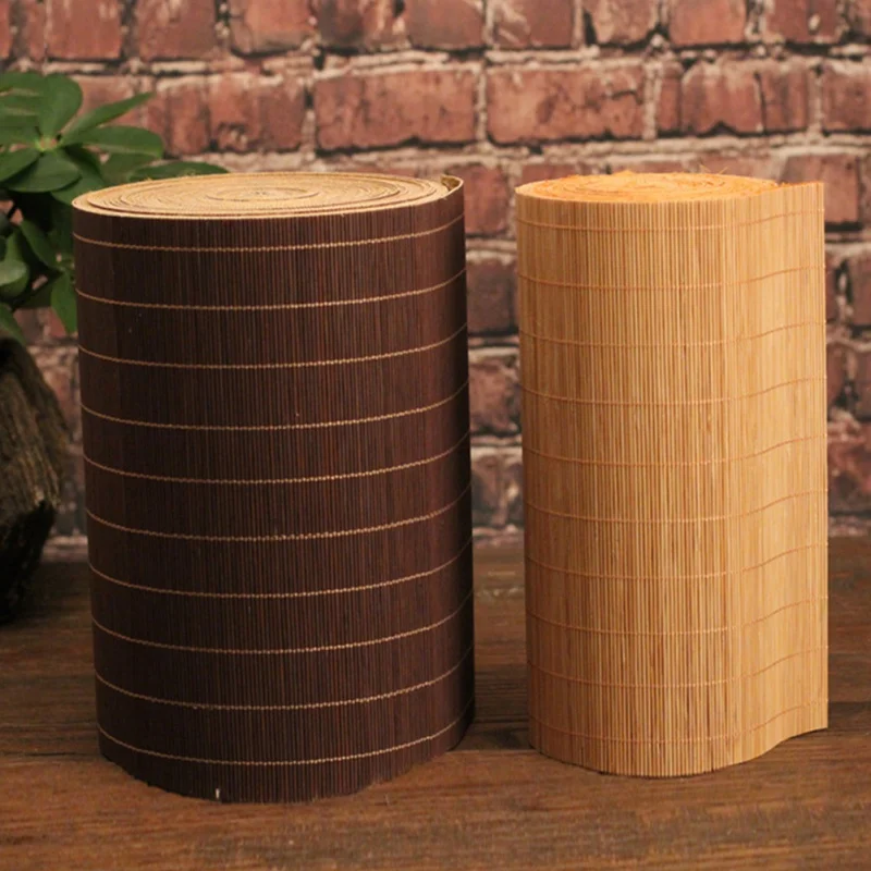 

Teaism Bamboo Mat for Tea Tableware Insulation Pad Kitchen Tea Table Solid Placemat Tea Curtain Teahouse Decoration Supplies