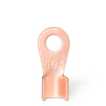 

50Pcs OT-50A 50A Open End Copper Battery Cable Tongue Ring Lug Connector Terminal Crimping 4-10mm2 Wire
