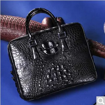 

BEV new business fashion handbag genuine leather single shoulder slap-shoulder bag crocodile man leather bag square large capaci
