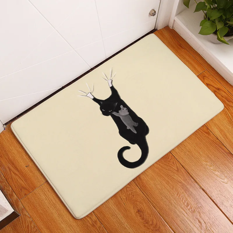 Zeegle прочный домашний Коврик для двери милый кот с животным принтом Входные Коврики Прихожая ковры детская спальня пол ковры прикроватный