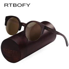 RTBOFY деревянные солнцезащитные очки для мужчин и женщин бамбуковая оправа очки ручной работы деревянные очки винтажные дизайнерские оттенки