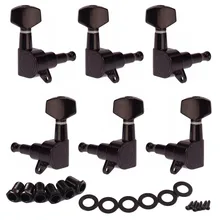 6 шт. 3L 3R электрическая гитара, колышки для настройки, Полностью герметичные струнные колышки, блокировка, тюнер, машинные головки, кнопки, хром, с винтами