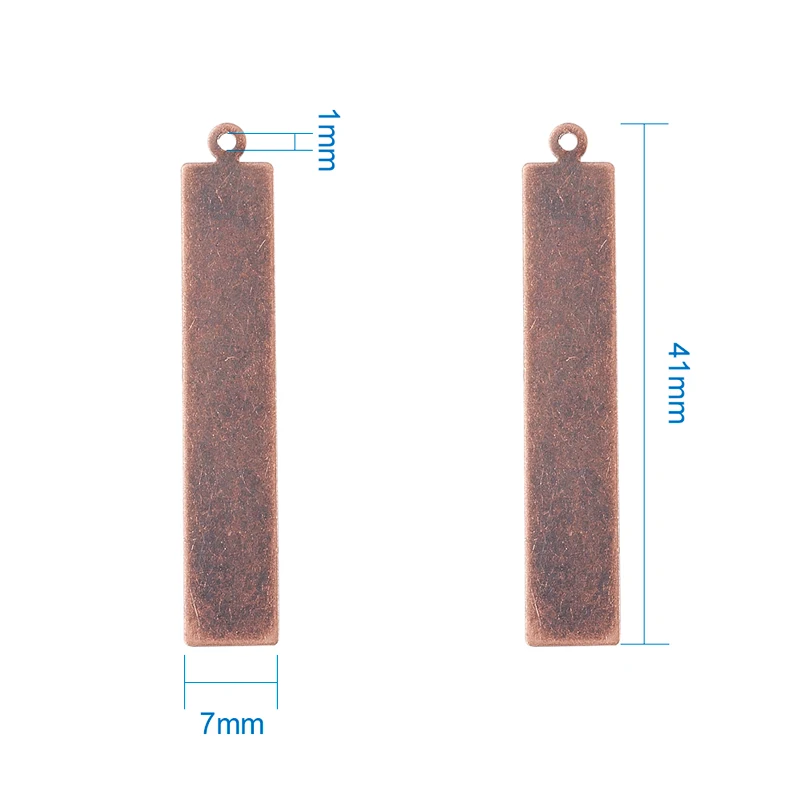 10 шт. металлические латунные штамповочные бирки Антикварные Бронзовые Подвески красная медь прямоугольная квадратная круглая овальная для изготовления ювелирных изделий DIY