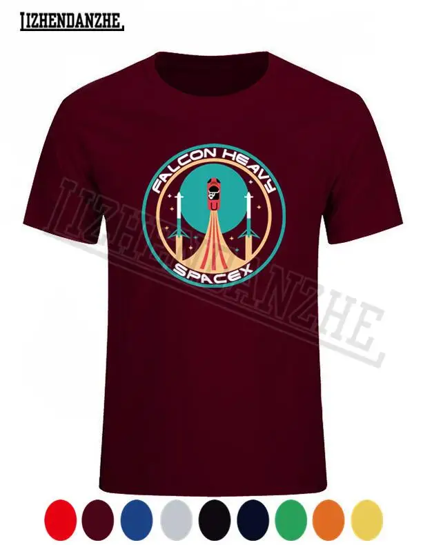 

2019 new SpaceX T-shirt Elon Musk heavy falcon T shirts men Mars starman Tesla Tee shirt rocket StarmanX T shirt Tesla Brand