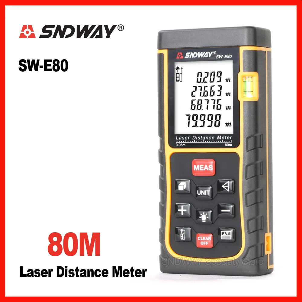 

New brand Sndway 80m Handheld laser range finder distance tape measure roulette meter trena rangefinder Electronic rulers