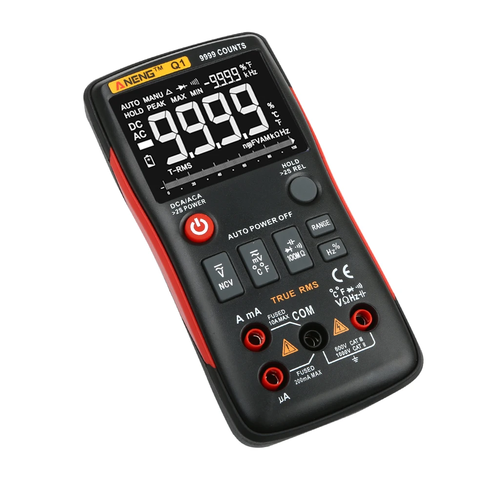 

AN Q1 True-RMS Digital LCD Multimeter AC / DC Voltage Current Tester With NVC-Non-voltage Detection For Electricians Test Tool