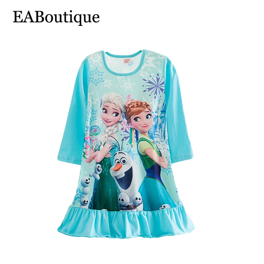 More Designs Nouveau Hiver A Manches Longues Coton Filles Chemise De Nuit Enfants Imprimer Dessin Anime Pyjama Princesse Au Detail Pour 4 10 Ans Aliexpress