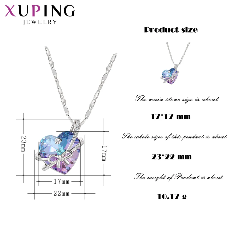 Xuping Винтаж Pendantl цепочки и ожерелья Кристаллы от Swarovski только сердце только для вас Рождество дамы подарки M96-40188