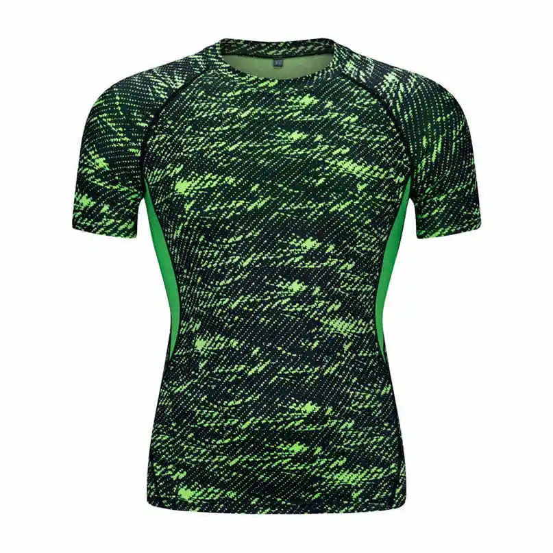 Sport Running t-shirt Short Sleeve O- Collar Basketball Fitness Wear Skinny Sweat Breathable T-shirt Quick Dryer clothes #2N15 (5)