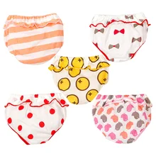 Трусики для девочек кружева Нижнее бельё хлопковые трусы для детей От 1 до 5 лет детские штаны без вредных веществ 5 шт./лот