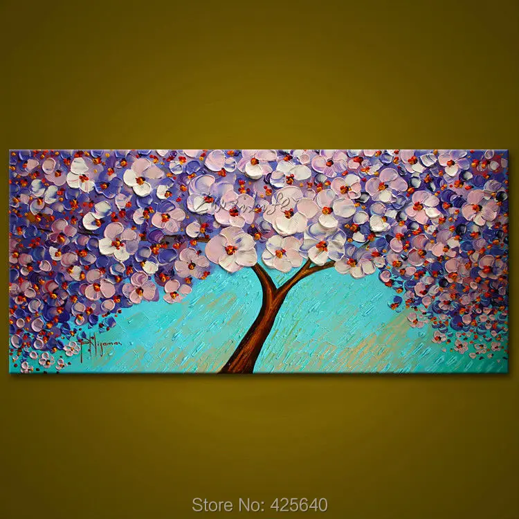 Flower painting on the wall, canvas painting for living room wall