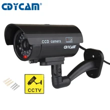 Cdycam câmera de vigilância residencial, falsa, manequim, à prova d' água, ar livre, câmera de vigilância, cctv, pisca-pisca, vermelho, led, frete grátis