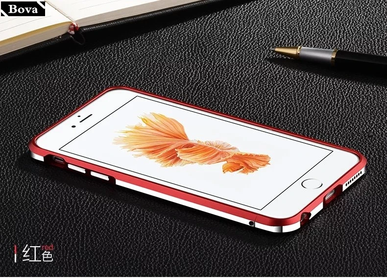 Роскошный Капа fundas металлический каркас защитный корпус алюминиевый бампер для iPhone 6 6s Plus 4," и 5,5" - Цвет: Red