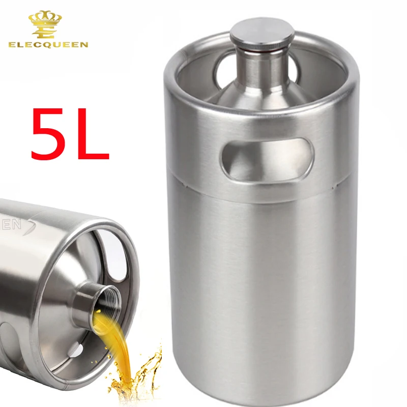 5L Stainless Steel Mini Keg ,Homebrew Growler Mini Keg Style Beer keg