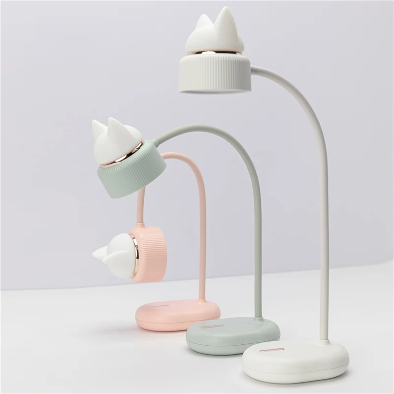 

Cute Cat USB LED Reading Table Lamp 1200mA Dual Lights Combination Reading Lamp Creative USB Charging Eye Student Children Gift