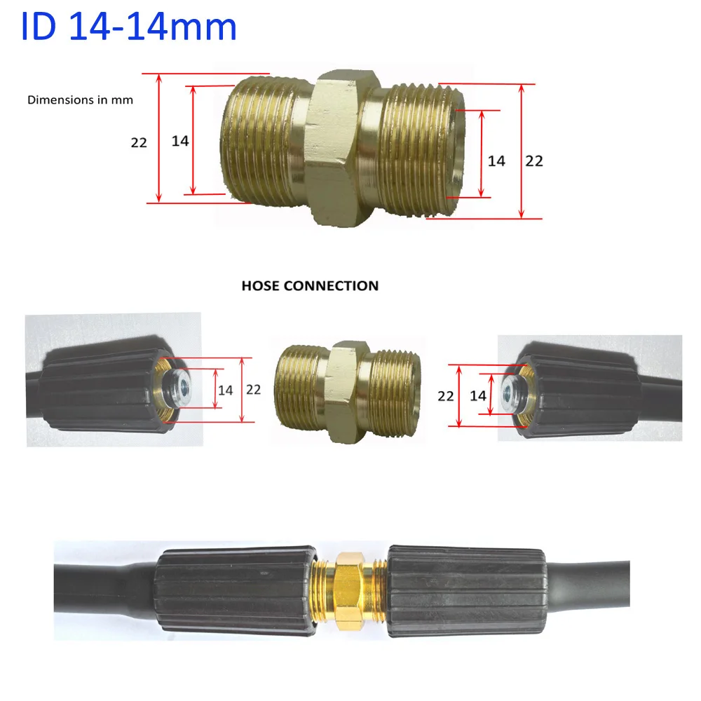 Tubo de Limpeza de Água da Arruela do Carro Tubo de Extensão 3200psi 10m 32ft Alta Pressão Arruela Mangueira Cabo M22-pin 14 1 - 4 * 220bar 9 32ft alta pressão arruela mangueira cabo tubo