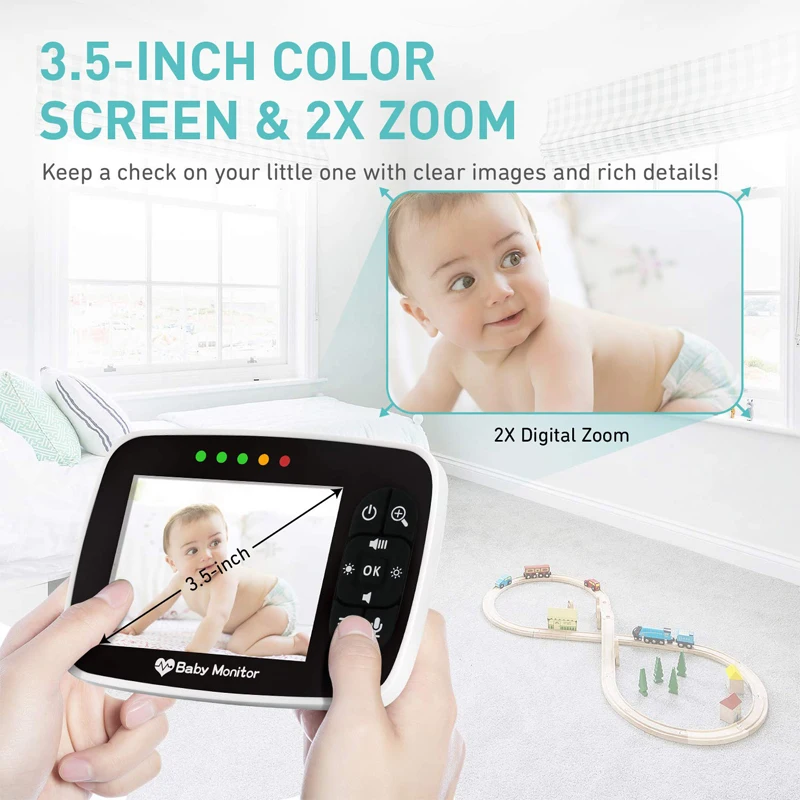  Newest Baby Monitor3.5 inch LCD Screen Display Infant Night Vision CameraTwo Way AudioTemperature S