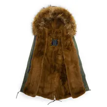 Новая меховая стеганая парка пальто, Высококачественная зимняя куртка мужская меховая парка