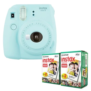 Fujifilm Instax Mini 9 моментальная камера Ice Blue+ Fuji Обычная пленка 40 листов фотобумага - Цвет: Ice Blue