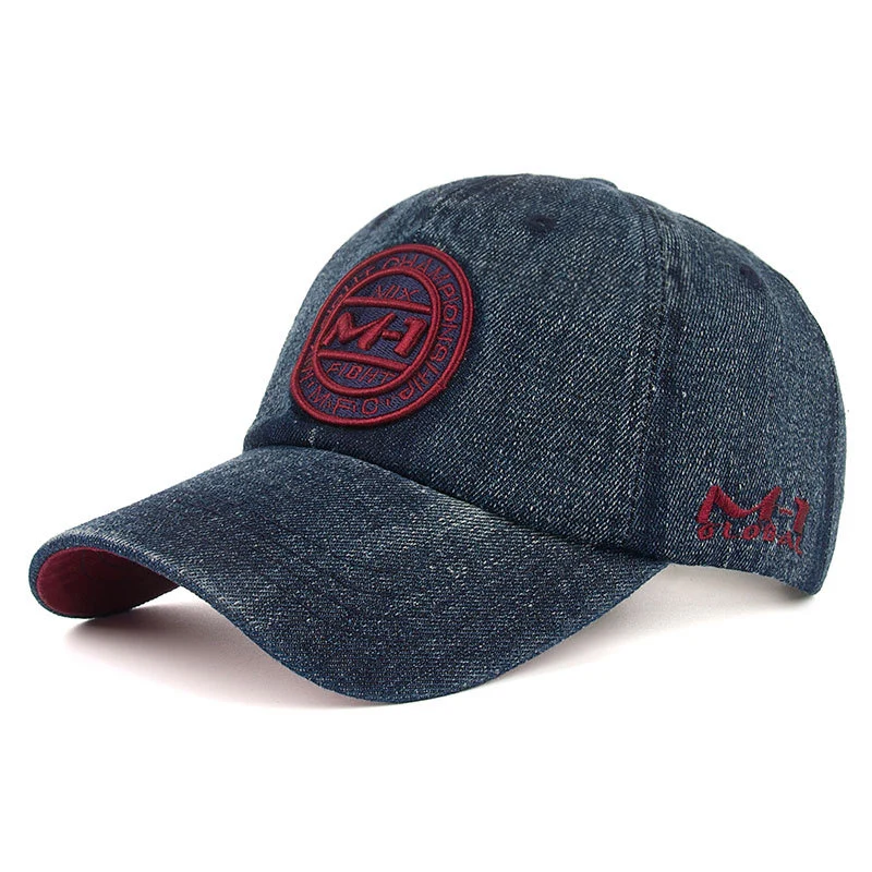 Women Men M1 Denim Baseball Cap Unisex Embroidery Cowboy Hat Fashion Casual Male Female Hip Hop Sunscreen Caps CP0253 (3)