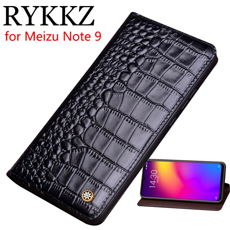 

RYKKZ Genuine Leather Flip Case For Meizu Note 9 Cover Magnetic case For Meizu Note 9 8 Cases Leather Cover Phone Cases