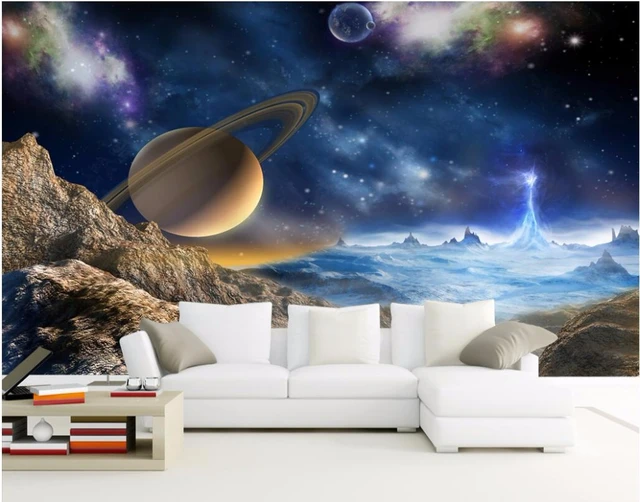 カスタム壁画3d壁紙宇宙星惑星で太陽系絵画3d壁の壁画の壁紙