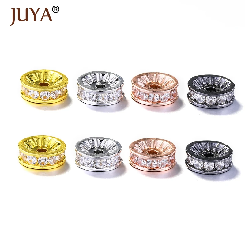 

Spacer Beads For Jewelry Making High Quality AAA Zircon Rhinestone 5MM/8MM/10MM Beads Findings mix Wholesale 10pcs