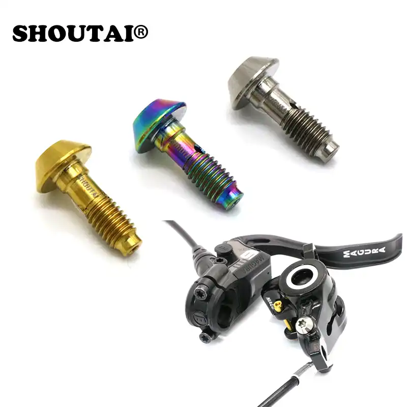 Pack 2 Ultralight Bike Hydraulic Brake Plug TC4 Titanium Material Fixed Bolts