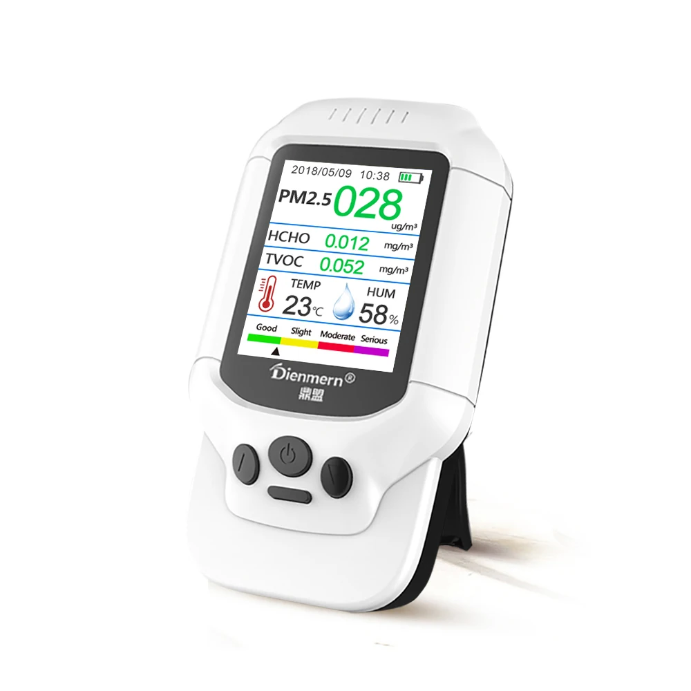 

Air Quality Monitor HCHO TVOC PM2.5 PM1.0 PM10 Detector Gas Analyzer Detector Temperature Humidity Meter