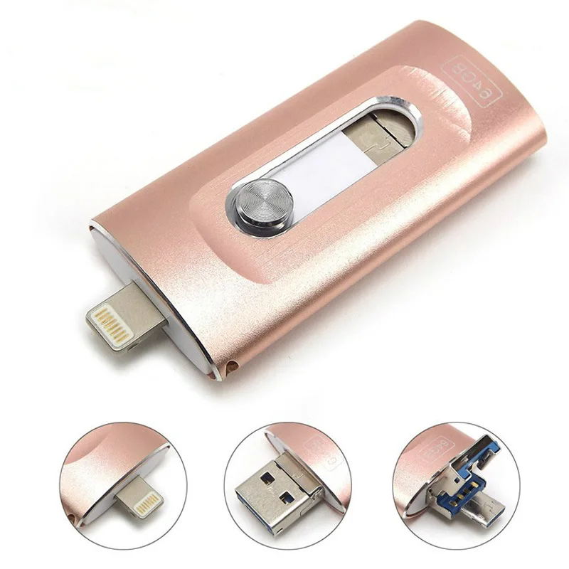 3 в 1 OTG USB флэш накопитель 32 ГБ/64 Гб/128 ГБ Кле флеш usb Гб металлический 64 memoria палка