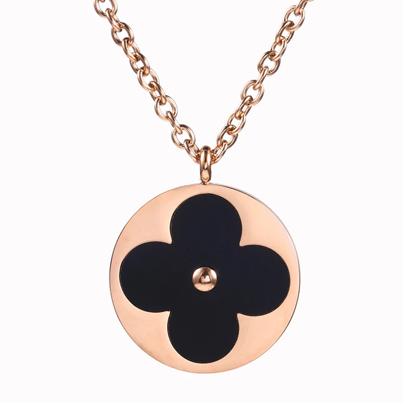 

Fashion Round charm Necklace Female Jewelry Stainless Steel Rose Gold Choker Necklace Women Collier Femme