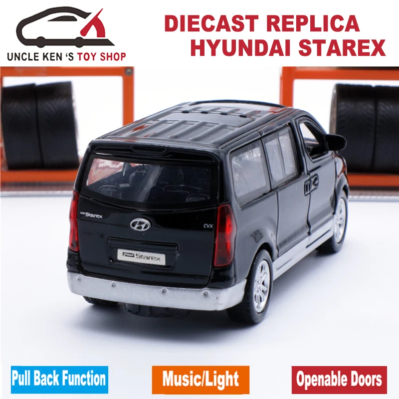  Scale Hyundai Starex Diecast Model Cars Metal Mini Van Kids Toys With Gift Box and Functions