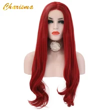 Charisma синтетические парики на кружеве 26 дюймов красный цвет со средней частью расчески внутри парики термостойкие бесклеевые парики для женщин