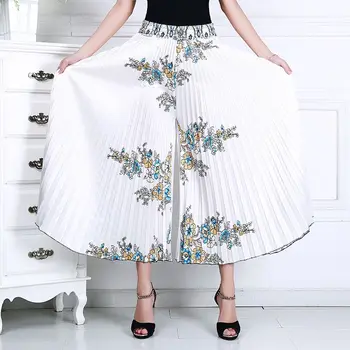 

Summer Pleated Pants Wide Leg Pants Women Loose Casual Pants Female High Waist Ladies Pant Spring Trousers Split Skirt