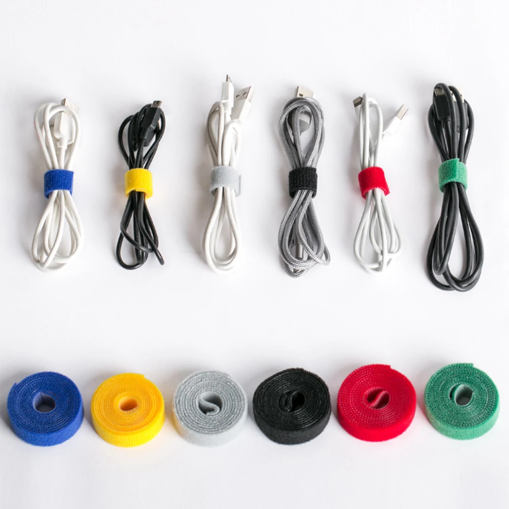 

3M/PCS Nylon Reusable Releasable Zip Cable Ties With Eyelet Holes Back To Back Wire Hook Loop Fastener Management Cable Ties