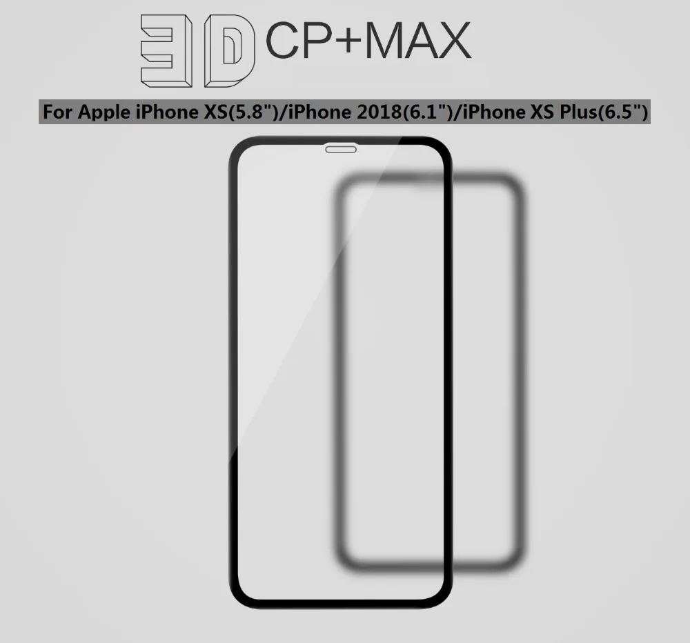 

Screen Protector For iPhone XS/XS Max/XR Glass Fully Cover CP+Max Round Edge 9H Hardness Touch Tempered Glass film 5.8/6.1/6.5