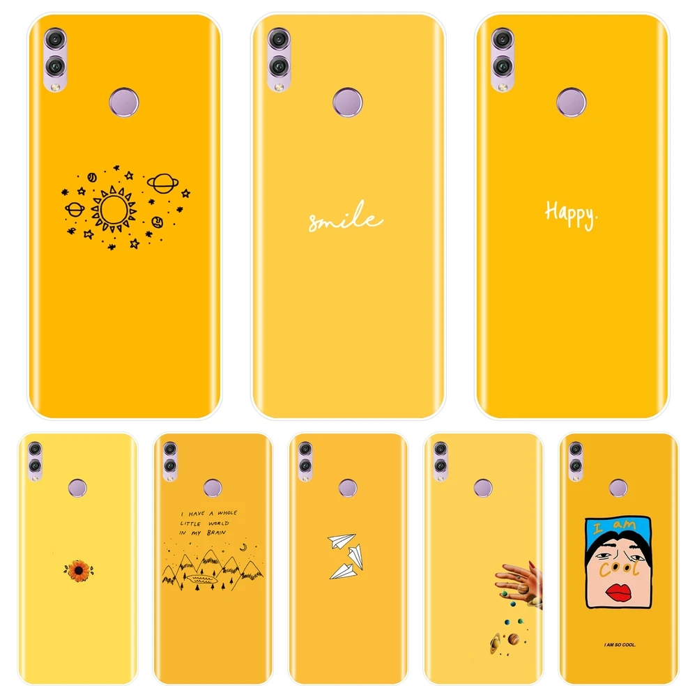 

Back Cover For Huawei Honor 7 8 9 10 Lite 7S 7X 7A 7C Pro Silicone Soft Yellow Case For Huawei Honor 10 9 8 8X MAX Phone Case