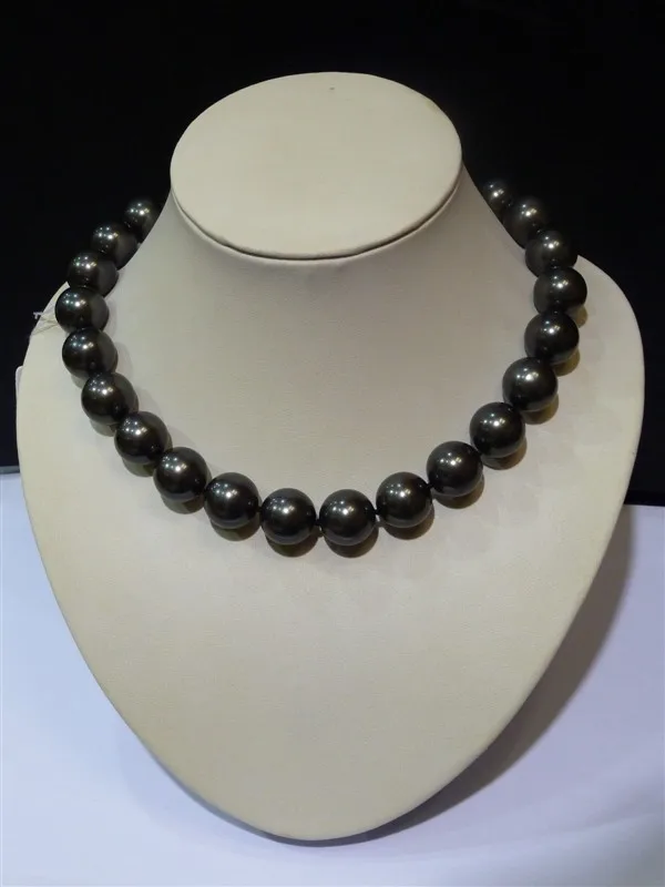 

Boutique fashion lady 16MM gray Beads Necklace shell pearl ##a #a