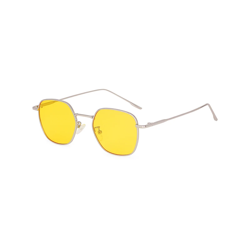 Солнцезащитные очки женские многоцветные стимпанк ностальгические ретро брендовый дизайн, Квадратные шнурки очки мужские Модные металлические очки UV400 - Цвет линз: Цвет: желтый