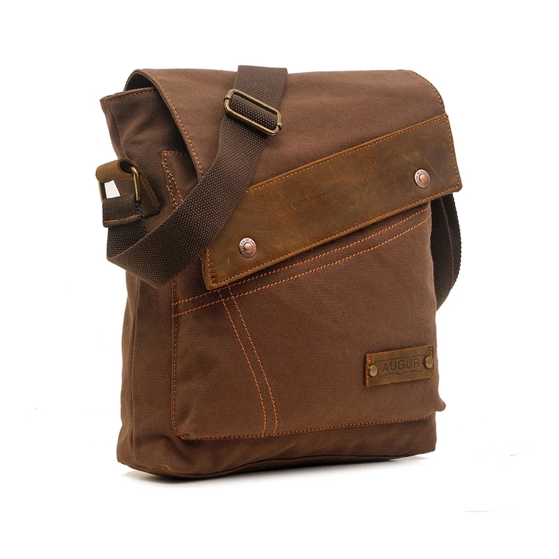 Сумка мессенджер на плечо для мужчин из кожи и хлопка|bag high quality|men shoulder bagmessenger bag |