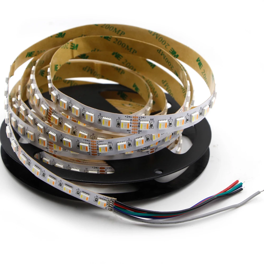 5 м RGB + CCT Светодиодная лента 12 мм PCB RGBW 5050 60led/m 96led/m 12В 24В белый теплый цветов в 1