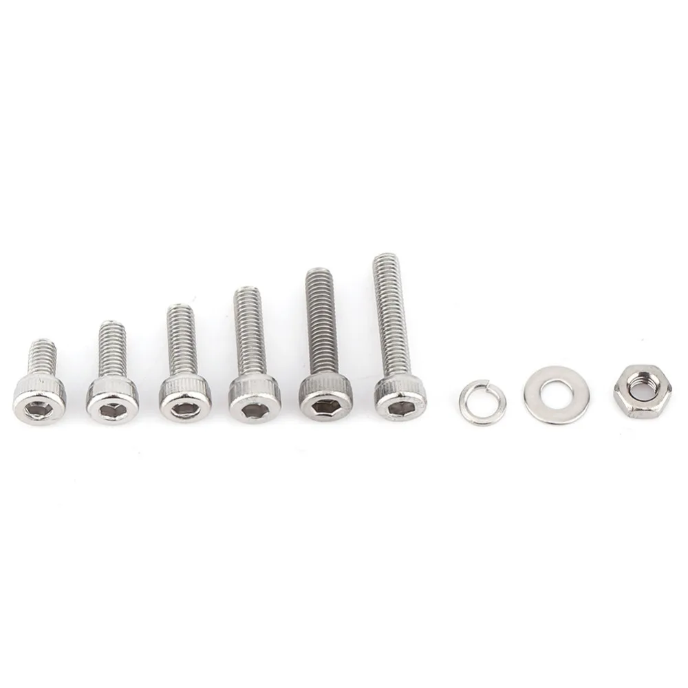 

M3-M8 Stainless Steel SS304 Hex Socket Cap Head Screws with Hex Nut Washers Assortment