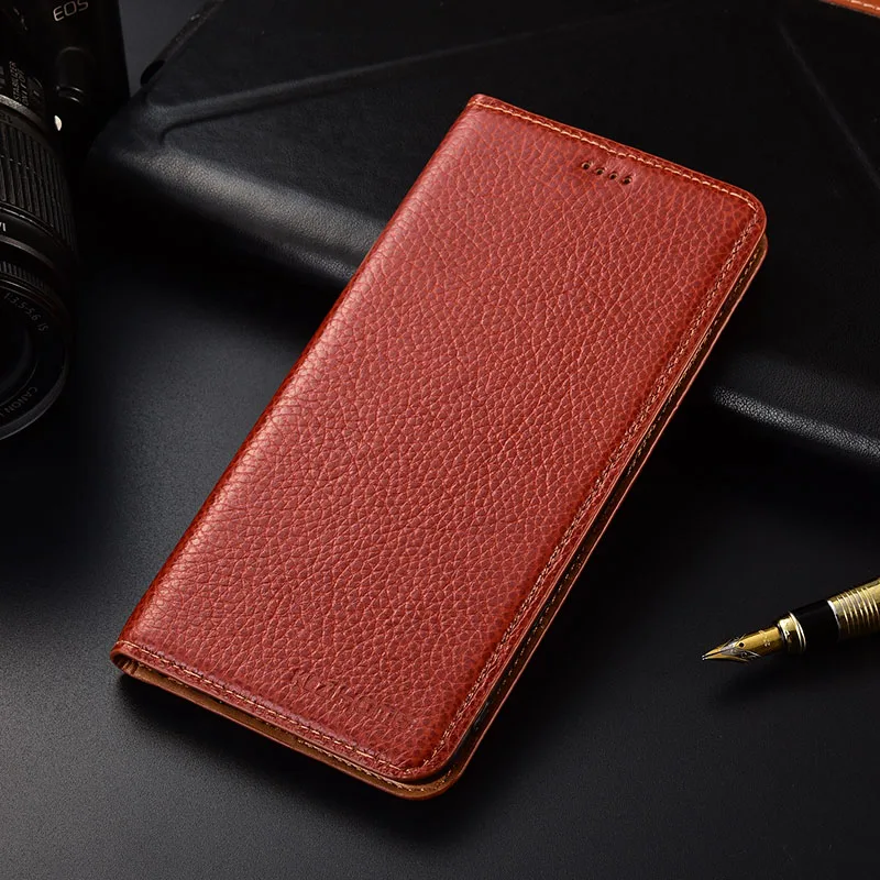  for Motorola Moto G7 case KEZiHOME Litchi Genuine Leather Flip Stand Leather Cover For MOTO G7 Powe