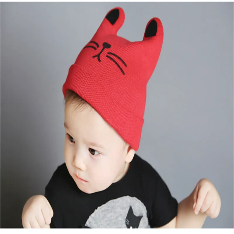 Осенне-зимняя хлопковая детская шапка для девочек и мальчиков, детские шапки для малышей, милые вязаные шапки, популярные аксессуары