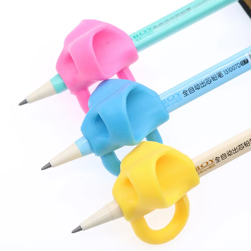 

3 pieces/set Children's pencil case writing corrector silicone pen writing help fixture device correct finger position tool