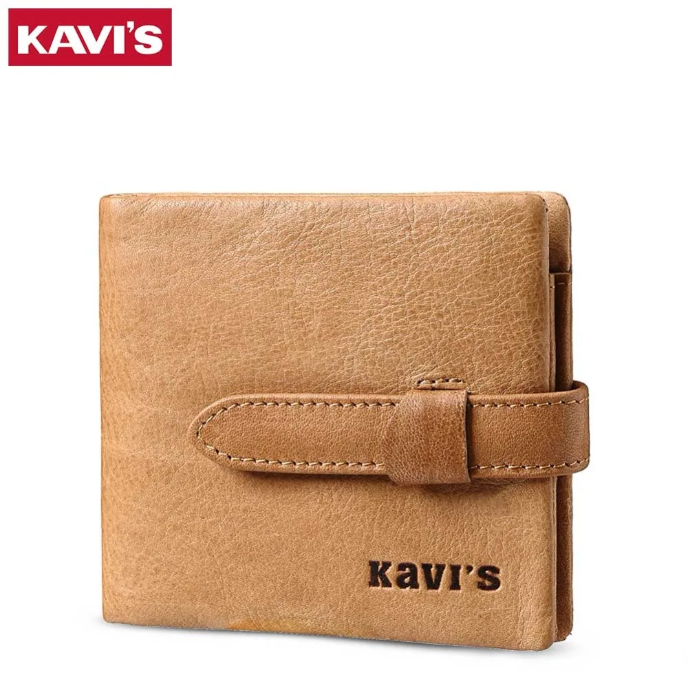 

KAVIS Top Quality New Arrival Genuine Leather Man Wallet Standstone Men Wallets Luxury Dollar Price Vintage Male Purse Coin Bag